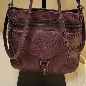 Vintage Botkier purple pebbled leather handbag purse satchel